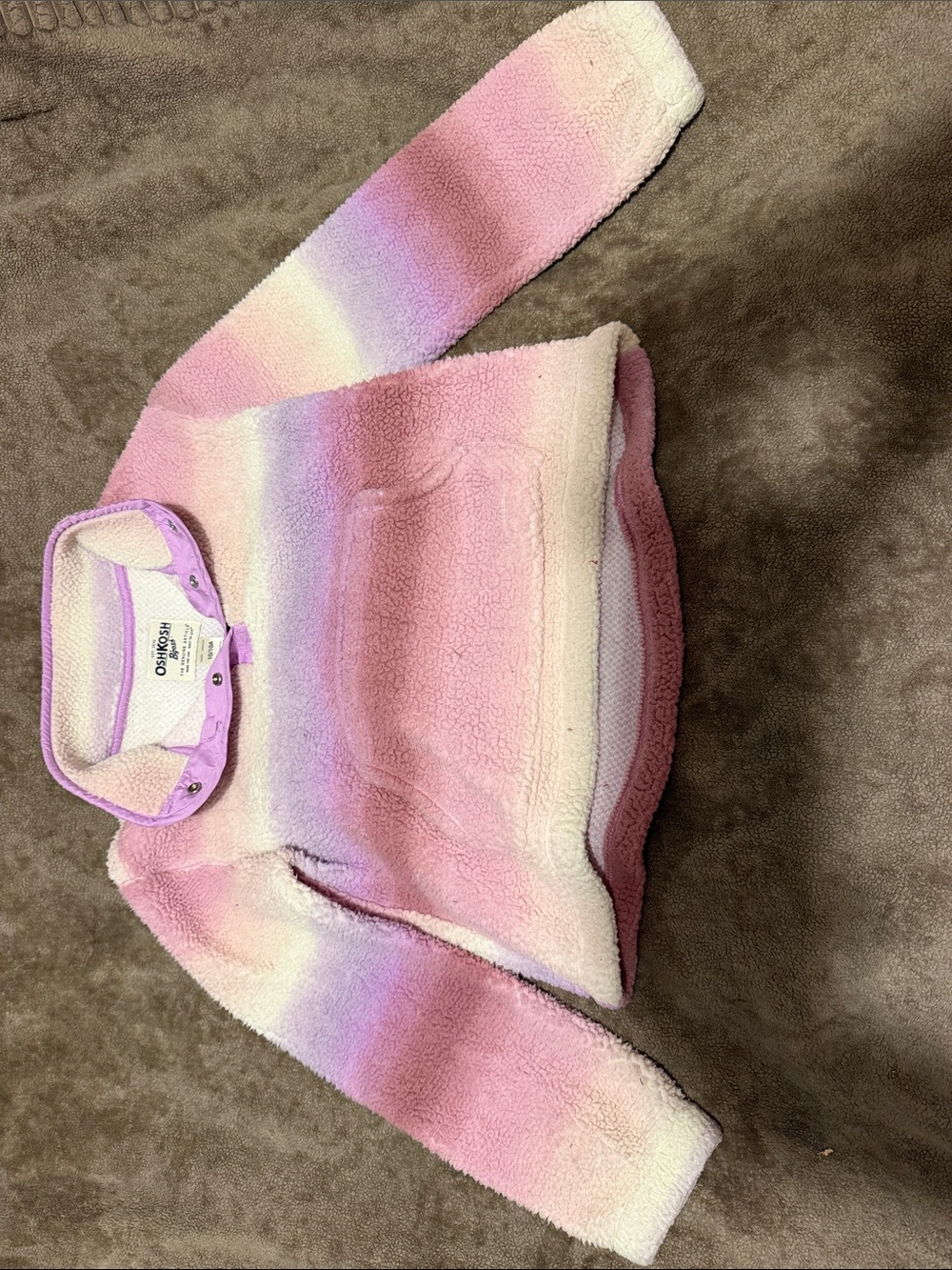 OshKosh B'gosh Pink and Lavender Ombre Sherpa Pullover